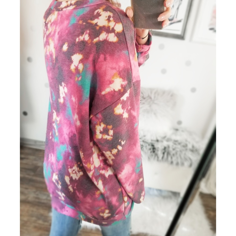 Last1️⃣ Bright Fall Tie Dye Slouchy Top Oversized Lightweight Women’s Tops - Picture 8 of 8